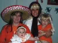 My mom having a good time with her granddaughters