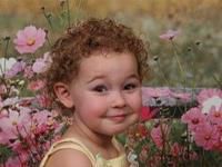 Paige and spring flowers