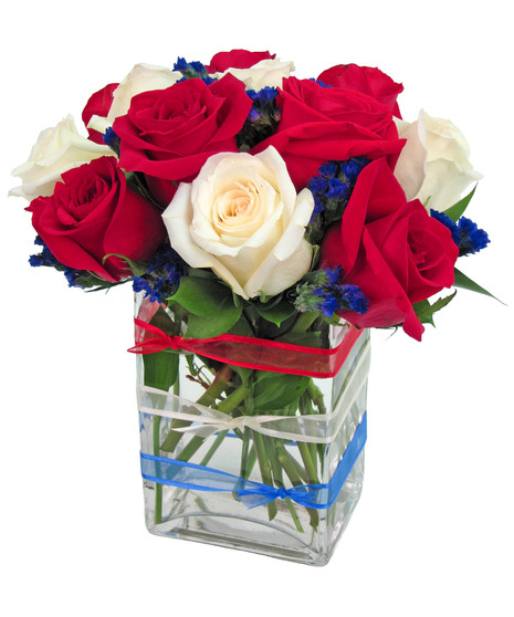 Patriotic Rose Cube