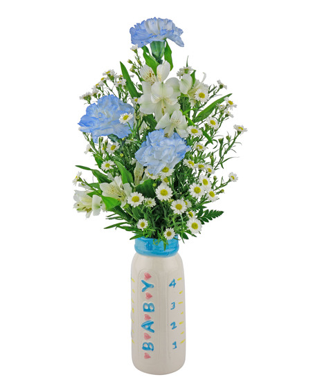 Choose blue for a sweet baby boy, and welcome the little one to the world. 