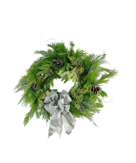 Silver Evergreen Wreath