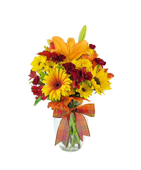 Celebrate the season with this classic combination of fall colors and flowers!