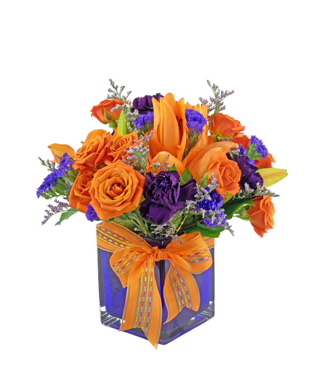 Shades of purple and orange, a real stunner for Fall. 