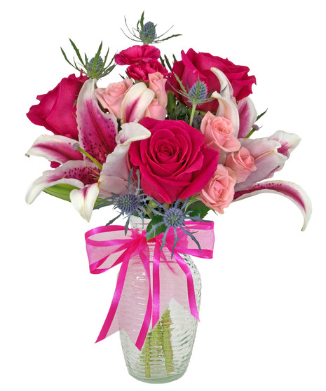 Unique thistle blooms with shades of pink and hot pink, perfect for everyday celebrations. 
