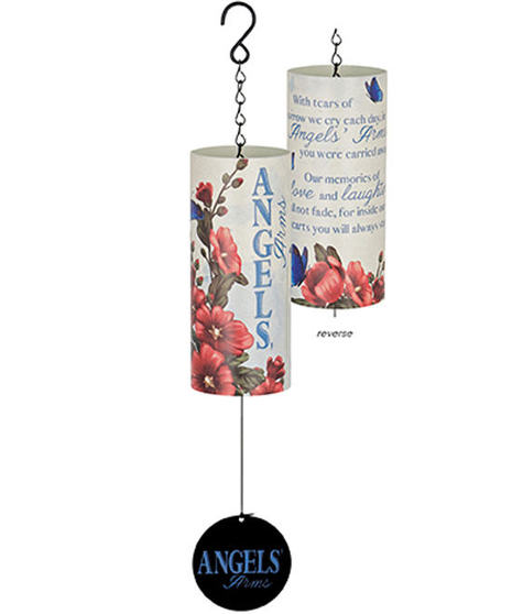 These windchimes contain the verse . Angels' arms.