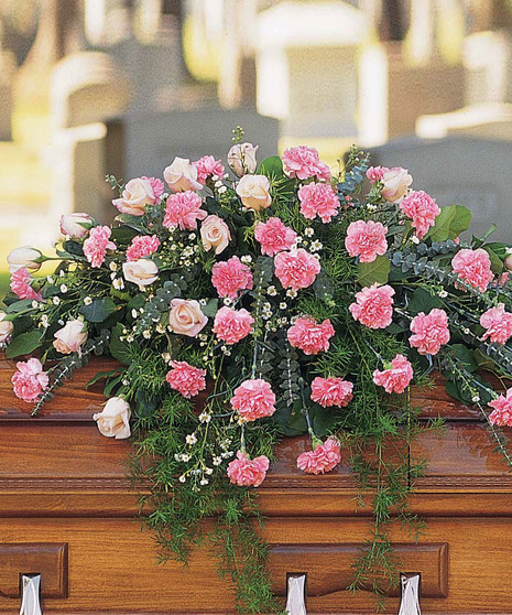 Cherish - Carnation & Rose Casket Spray
