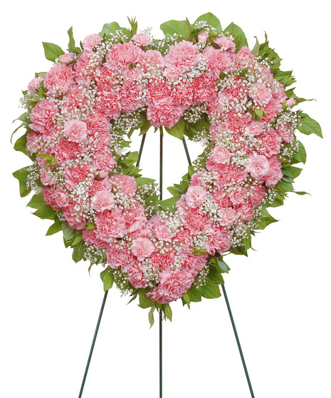 Cherish Carnation Wreath Heart