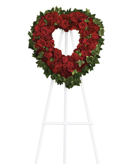 Rose  and Carnation Heart Wreath